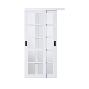 <span class=keywords><strong>Porte</strong></span> Scorrevoli <span class=keywords><strong>Interne</strong></span> in Vetro per Soggiorno, <span class=keywords><strong>Porte</strong></span> in Vetro Satinato per Bagno, Porta Moderna in Legno per Camera da Letto con Inserto in Vetro - Product Image 5