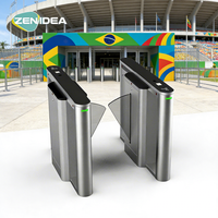 Barrière à ailettes intelligente ZENIDEA Modèle 2525D en acier inoxydable 304, contrôle d'accès anti-évasion, protection IP52, bidirectionnelle