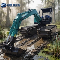Drague amphibie, excavatrice amphibie avec ponton flottant pour le nettoyage des rivières et le dragage des marais