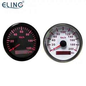 Eling phổ 85mm xung tín hiệu đồng hồ tốc độ đo dặm Speedo đo với đèn nền màu đỏ 12V 24V cho xe ô tô xe tải tàu thuyền