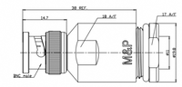 Connecteur mâle BNC LWMC à pince pour câble LMR400 et câble de 10 mm jusqu'à 4 GHz, VSWR 1.2 max, connecteur à placage de contact extérieur CuSnZn(Q)