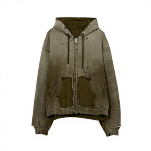 Oversized Hoodie <b>Washed</b> French Terry Cotton Fleece Boxy Fit Drop Shoulder DTG DTF Screen Print Options Available MOQ 10 - Product Image 1