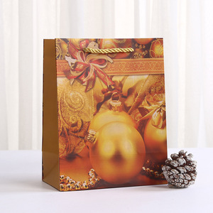 Sac fourre-tout en papier kraft blanc sur le thème de Noël, imprimé avec un motif de boules de Noël, grande capacité, sac de courses pour supermarché - Product Image 4