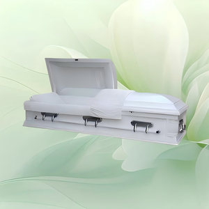 Estilo americano sólido Poplar madeira caixão para bebê & adulto Funeral usar design durável personalizável - Product Image 3