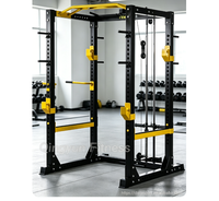 Rack de musculation multifonctionnel commercial avec barre de traction et rangement pour plaques de poids pour salle de sport