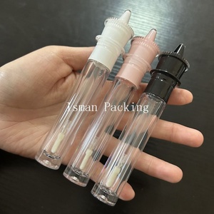 ISMAN Tubo de Brillo Labial Vacío de 5ml, Forma de Faro, Tapas Blanca, Rosa y Negra, Botella de Plástico Transparente para Maquillaje, Venta al por Mayor, Envase Recargable - Product Image 5