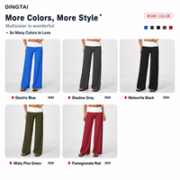 Pantalon de course Dingtai pour femme, extensible quatre directions, coupe large, brossé, taille haute, effet ventre plat, rehaussement des fesses, color block, séchage rapide