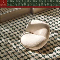 Mosaïque murale en marbre pour salon GOLDKING, motif géométrique vert et blanc, taille personnalisée pour les projets hôteliers et commerciaux