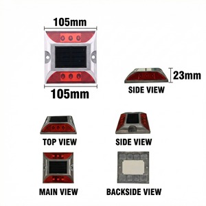 Marqueur routier carré réfléchissant en aluminium <span class=keywords><strong>de</strong></span> <span class=keywords><strong>qualité</strong></span> avec LED <span class=keywords><strong>solaire</strong></span> pour avertissement sur autoroute - Product Image 4