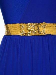 Vestido de Baile Lírico Metálico para Mujer, Ropa de Danza Litúrgica, para Actuaciones en Escenario, Competiciones y Eventos de Danza - Product Image 4