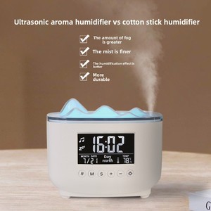 Snow Mountain 0.5L Aroma Humidifier <b>Diffuser</b> Essential <b>Oil</b> Small Household Colorful Digital Clock Plug-In Hotel Desktop 36dB - Product Image 2