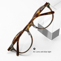 Montura de Gafas Danyang Fakem de Acetato con Diseño de Puntos de Imitación de Caparazón de Tortuga, Forma Ovalada, Ultraligera, con Bloqueo de Luz Azul