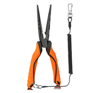 <span class=keywords><strong>Pince</strong></span> de pêche en acier au carbone de 9 pouces avec poignée TPR, coupe-<span class=keywords><strong>ligne</strong></span>, ouvre-anneau et cordon de sécurité – Vente directe usine pour eau salée et eau douce - Product Image 1