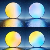 Plafonnier rond effet ciel étoilé, panneau lumineux LED plat en aluminium, lumière d'ambiance pour salon