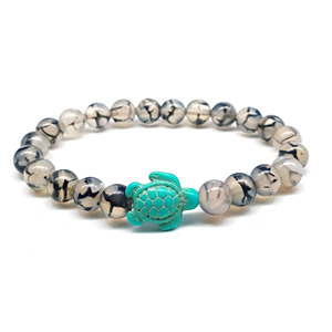 Vente chaude Unisexe Élastique Stretch Lave <span class=keywords><strong>Volcanique</strong></span> <span class=keywords><strong>Pierre</strong></span> Bracelet Mer Océan Mer Tortues Perle Naturelle <span class=keywords><strong>Pierre</strong></span> Perle pour Hommes Femmes - Product Image 4