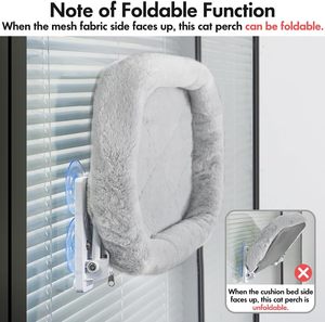 Alféizar repisa plegable suave cubierta gato ventana percha inalámbrico gato hamaca con marco de metal - Product Image 6