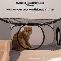 Nouveau Nid pour Chat, Boîte de Reproduction Respirante, Imperméable, Détachable, Lavable, Pliable, Cage Tunnel pour Animaux de Compagnie Toutes Saisons