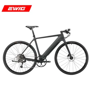 EWIG碳纤维电动砾石自行车9速SHIMANO M2000 250W 36V 14AH电动城市路E自行车待售自行车