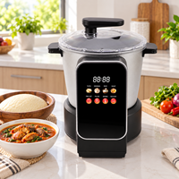 Pembuat Fufu Otomatis 6L 900W, Pembuat Swallow Elektrik, Pemanas Fufu dengan Pengaduk dan Pengaturan Waktu, Fungsi Penghangat untuk Makanan Afrika