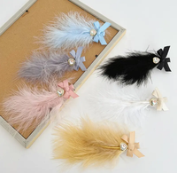 Plume Fascinator fleur pince à cheveux pour femmes chapeaux de mariée mariage Cocktail thé fête Derby Costume chapeau épingle accessoire de cheveux