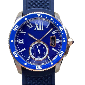 Montre chronographe étanche de haute qualité personnalisée, aiguilles lumineuses, cristal saphir, bracelet en cuir, mécanique automatique - Product Image 1