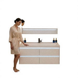 Mueble de Baño Moderno Flotante de Pared con Espejo Inteligente Iluminado y Gabinete Impermeable para Lavabo - Product Image 4