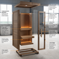 Sauna individuel extérieur préfabriqué en bois, confortable et moderne, pour usage commercial, à vapeur humide, vente en gros
