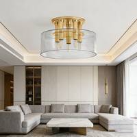 Ensemble de luminaires de plafond modernes et élégants en verre cannelé, luminaire en verre et fer élégant pour salon, chambre à coucher, couloir