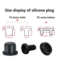 Bouchon en silicone en forme de T résistant aux hautes températures avec design anti-poussière à trou creux et obturateur de trou aveugle noir/blanc