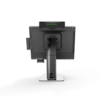 Caja Registradora POS de Metal Negra para Windows/Android con Lector de Huellas Dactilares Biométrico, Lector de Códigos QR LED de 8 Dígitos y Lector de Tarjetas para Comercios y Restaurantes