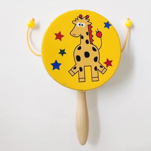 Wholesale Colorful Cartoon Wooden Rattle <b>Drum</b> <b>Hand</b> <b>Drum</b> Musical Instrument Toy Orff Percussion Instrument for Kids Playing - Product Image 5