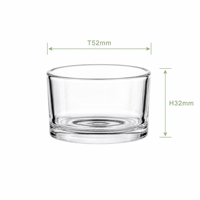 Support de bougie en verre transparent personnalisé avec logo, mini, court, rond, à base épaisse, pour bougies chauffe-plat, vente en gros pour la décoration de table à la maison