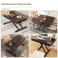 Petit appartement cadre en fer moderne Table basse pliante mobile multifonctionnelle Table à manger intégrée double usage