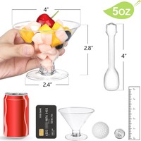 Gobelets jetables en plastique transparent écologiques de 135 ml, 150 ml, 160 ml, 180 ml pour mousse, dessert, gâteau, pudding et gelée