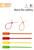 Sello de Seguridad Desechable de Plástico para Carga y Prendas JHP005, Largo, Blanco, con Área de Inserción, Doble Bloqueo, ISO17712