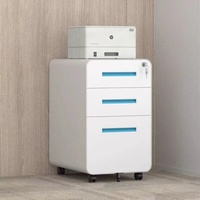 Diviseurs modernes mobiles Socle de rangement Mobile Small 3 Drawer Key Lock Furniture Steel Office Metal Assembled Classeurs