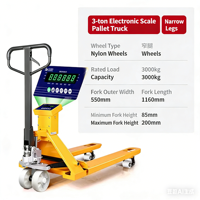 Transpaleta Manual con Báscula de 2, 2.5 y 3 Toneladas, 2500 kg, Alta Precisión, Duradera