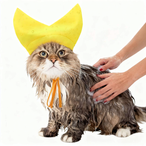 Gorro de Baño <span class=keywords><strong>para</strong></span> Mascotas 100% Impermeable de Tela Oxford - Protege los Oídos del Agua, Elimina la Irritación, Aseo <span class=keywords><strong>para</strong></span> Gatos sin Estrés <span class=keywords><strong>para</strong></span> Uso en el Baño - Product Image 1