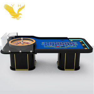 Juego de mesa de ruleta de Casino de lujo YH, mesa de póquer de 2 cilindros cero, mesa de rueda de ruleta profesional con luz Led - Product Image 2