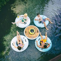 Plateforme flottante gonflable personnalisée de 8 pieds avec technologie Drop Stitch, hamac aquatique pour fêtes estivales en mer ou en lac