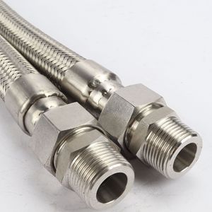 Tuyau tressé en métal Runxin DN20 1000 en acier inoxydable avec filetage extérieur pour eau, huile et vapeur - Product Image 1