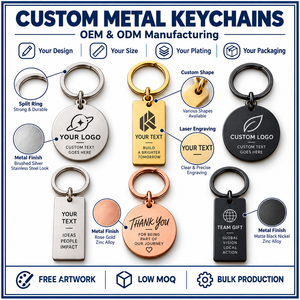 Porte-clés en métal gravés sur mesure, cadeau d'entreprise personnalisé, porte-clés ronds et rectangulaires en acier inoxydable de luxe, cadeau promotionnel - Product Image 3