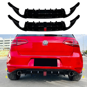 Amp Z Rear Bumper Lip Spoiler For Volkswagen Golf 7 Mk7 Gti Matte Finish With Led Light Car Body Kit - Product Image 1