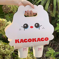 Porte-gobelet à café en papier carton Porte-boisson jetable Porte-gobelet portable avec poignée