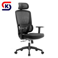 Chaise de bureau ergonomique pivotante à dossier haut de qualité supérieure, personnalisable, avec accoudoirs réglables et entièrement en maille, pour un confort optimal
