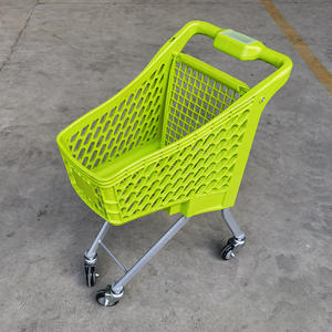 Chariot de courses pour enfants en plastique avec plateforme en maille, chariot à quatre roues durable et drapeau - Product Image 6