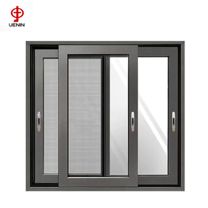 Tùy Chỉnh Màu Đen Năng Lượng Hiệu Quả Đôi Tráng Men Chống Trộm Nhôm Cửa Sổ Trượt Với Muỗi <span class=keywords><strong>Net</strong></span> Cho Biệt Thự - Product Image 1