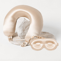OEM ODM Kit de Voyage Écologique et Portable pour Avion, comprenant Oreiller Cervical en Forme de U en Mousse à Mémoire de Forme et Soie de Mûrier, et Masque de Sommeil pour les Yeux