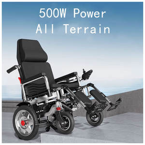 Silla de ruedas eléctrica de viaje todoterreno plegable portátil para exteriores, conducción de larga distancia con motor para áreas remotas - Product Image 3