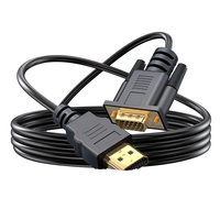 Câble de conversion HDTV vers VGA plaqué or pour projection transfrontalière, affichage HDTV vers VGA sans puce